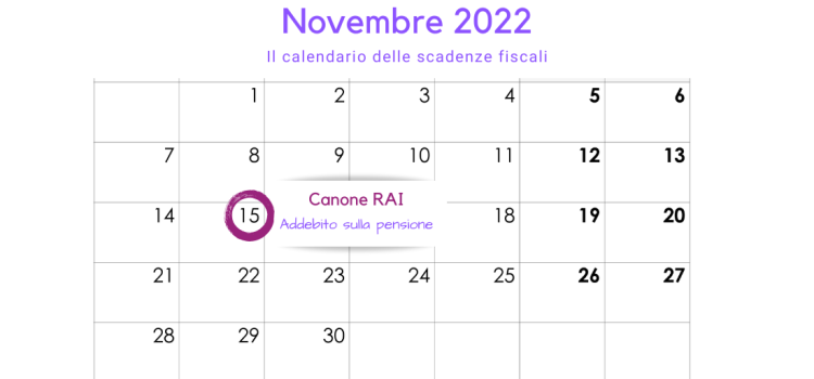 Canone RAI: scadenza il 15 novembre 2022 per la domanda di addebito sulla pensione
