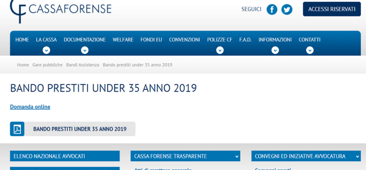 Cassa Forense, prestiti avvocati under 35: scadenza 31 ottobre per il bando 2019