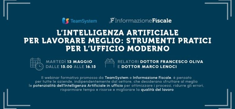 Intelligenza Artificiale nei processi aziendali: webinar il 13 maggio per integrarla al meglio