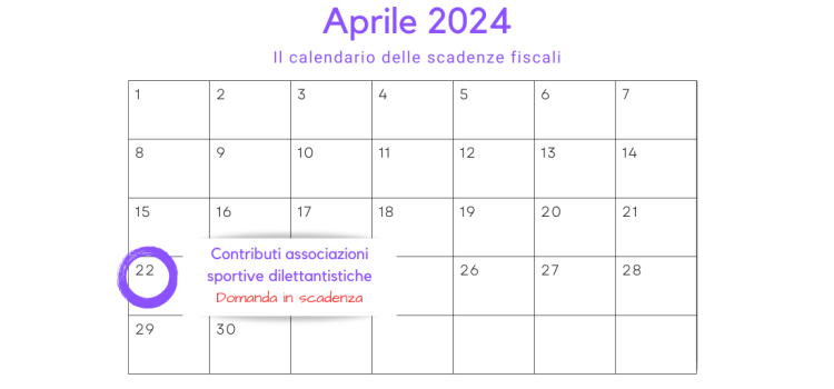 Contributi associazioni sportive dilettantistiche: domanda in scadenza il 22 aprile