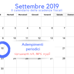 Scadenza adempimenti periodici il 16 settembre 2019: INPS, IVA, Irpef