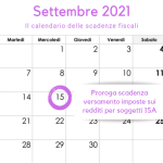 Imposte sui redditi 2021, scadenza al 15 settembre 2021 dopo la proroga