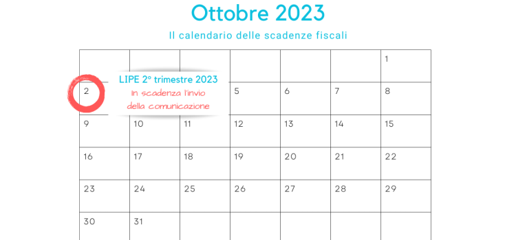 LIPE 2° trimestre 2023: la scadenza del 2 ottobre