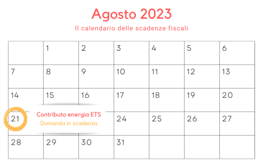 Contributo energia per gli ETS: domanda in scadenza il 21 agosto 2023