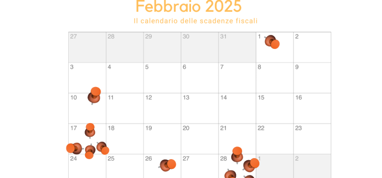 Scadenze fiscali febbraio 2025: il calendario degli adempimenti