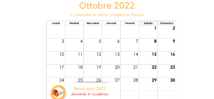 Bonus sport 2022, domanda in scadenza il 31 ottobre