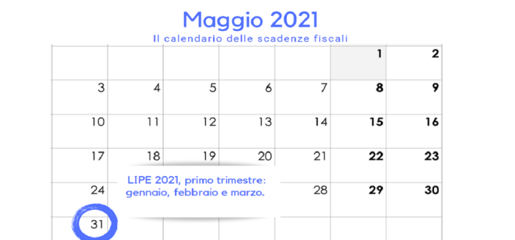 LIPE primo trimestre, scadenza il 31 maggio 2021