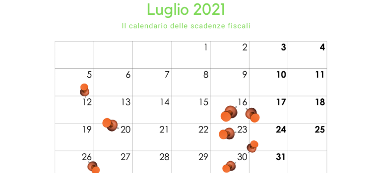 Scadenze fiscali luglio 2021: il calendario degli adempimenti del mese
