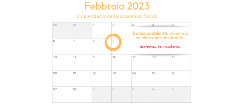 Bonus pubblicità in scadenza: entro il 9 febbraio 2023 la dichiarazione sostitutiva