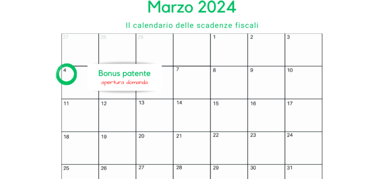 Bonus patente: al via la domanda da oggi, 4 marzo 2024