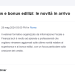 Superbonus e agevolazioni edilizie 2024: le ultime novità nell'appuntamento di oggi, 29 maggio