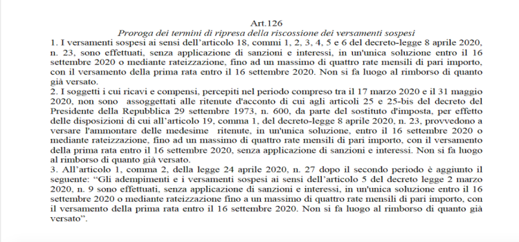 Proroga ritenute, contributi previdenziali ed IVA: scadenza fissata al 16 settembre 2020