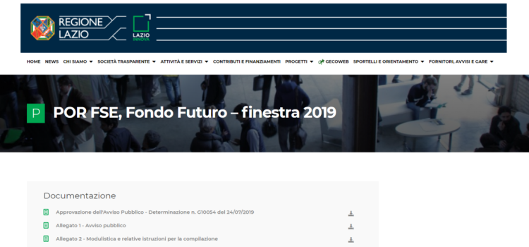 Bando Fondo Futuro 2019 Regione Lazio, credito agevolato in scadenza