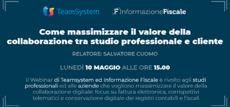 La collaborazione tra studio e cliente passa per il digitale: appuntamento il 10 maggio