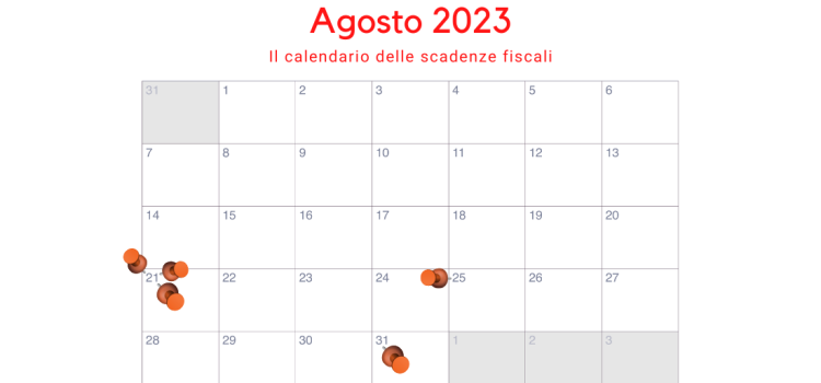 Scadenze fiscali agosto 2023, il calendario degli adempimenti del mese