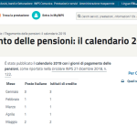 Pensioni 2019: il calendario INPS con le date degli accrediti
